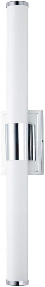Maxim Lighting Optic 30' 2-Light Bath Vanity Light | Polished Chrome Aluminum Finish | White Glass Shade | Transitional Indoor Light Fixture | Ideal for Bathrooms & Powder Rooms | 52116WTPC