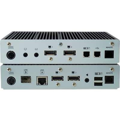 KVXHP-200 KVM Extender, DisplayPort 1.2, Dual Monitor 4K, Point to Point, USB 2.0, 328 ft CATx