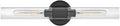Lark Shea Two-Light Bath Vanity Fixture, Cylindrical Clear Glass Shades, Mount Vertically or Horizontally, Black