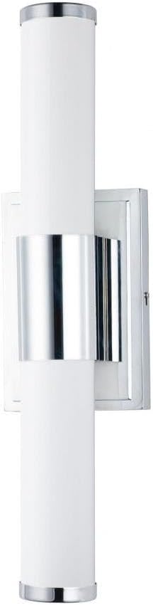 Maxim Lighting Optic 18' 2-Light Bath Vanity Light | Polished Chrome Aluminum Finish | White Glass Shade | Transitional Indoor Light Fixture | Ideal for Bathrooms & Powder Rooms | 52114WTPC