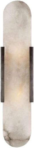 Modern Home Decoration White Marble Wall Sconce White Alabaster Sleek Unique Wall Light Bathroom Vanity Light Fixture Long Bedroom Wall Lamp Modern Lighting for Living Room Hallway