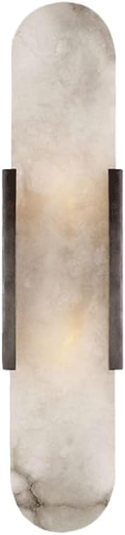 Modern Home Decoration White Marble Wall Sconce White Alabaster Sleek Unique Wall Light Bathroom Vanity Light Fixture Long Bedroom Wall Lamp Modern Lighting for Living Room Hallway