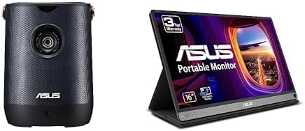 Bundle of Asus Full HD Outdoor Smart Projector (L2) 960 LED Lumens with Asus Portable USB Monitor (MB16AC) Full HD (1920 x 1080), IPS, USB Type-C
