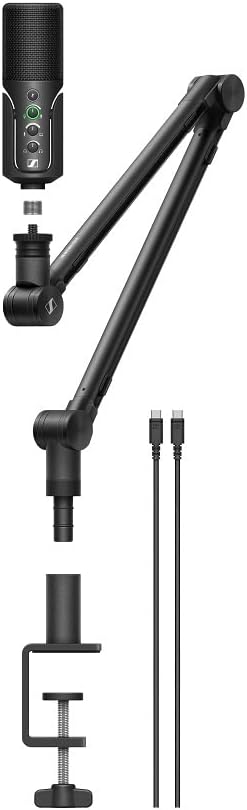 Sennheiser Professional Profile USB Microphone Streaming Set with Boom Arm, 3 m USB-C Cable & Mic Pouch