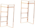 4pcs Wrought Iron Jewelry Stand Delicate Jewelry Stand Ornament Display Stand Monitor Stands Necklaces Display Stand Earring Display Stand Necklace Display Rack Earrings Organizer (Rose Goldx2pcs 28