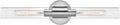 Lark Shea Two-Light Bath Vanity Fixture, Cylindrical Clear Glass Shades, Mount Vertically or Horizontally, Chrome
