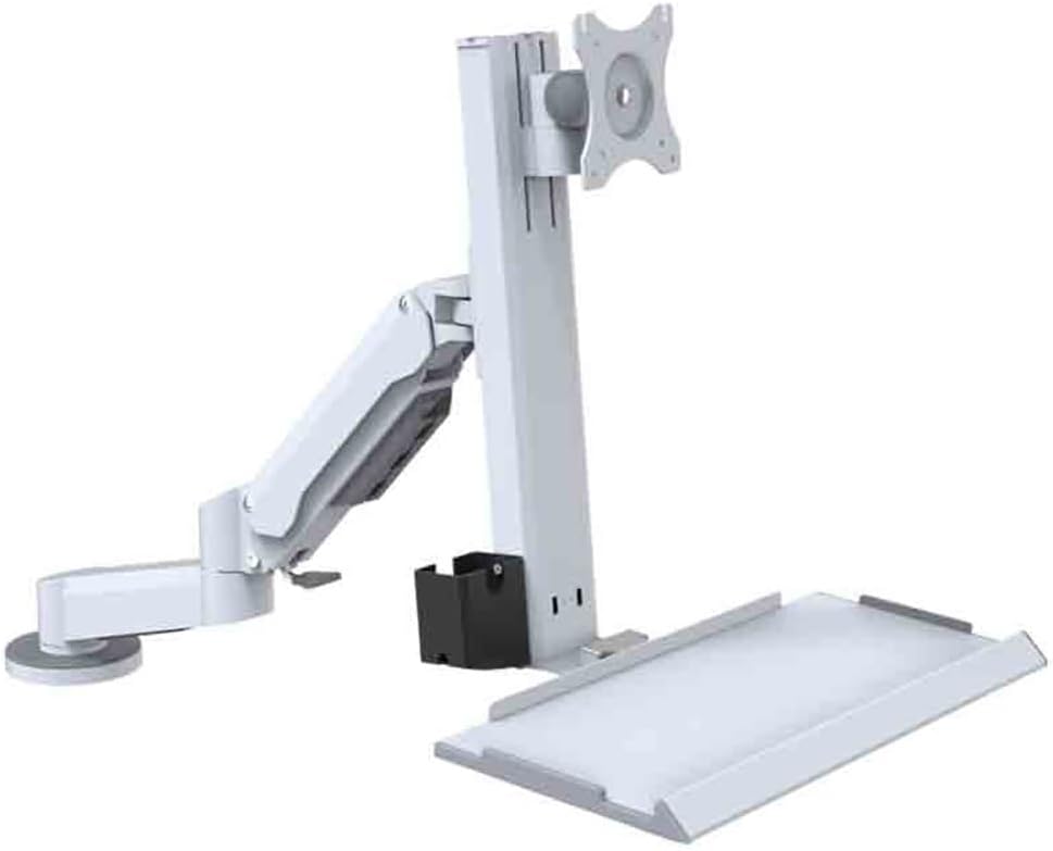 Office Desk Accessories Dual Arm Clamping Table Monitor Stand with Engineering Tray Suitable for 15-32 Inches Monitor Mount