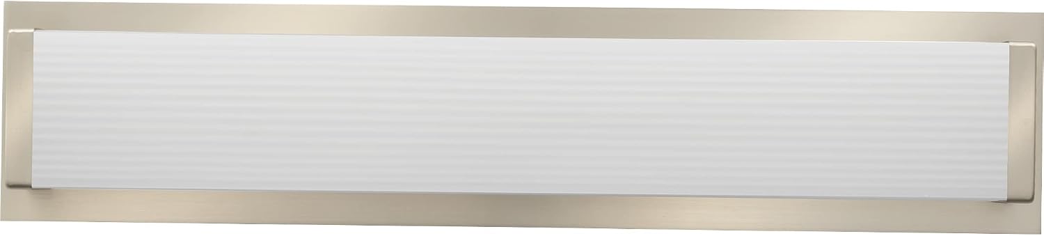 Lithonia Lighting 24-Inch LED Vanity Light with Warm White Color Temperature, Traditional Square Bathroom Vanity Wall Light Fixture for Over The Mirror, Brushed Nickel