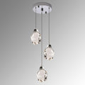 3 Lights Pendant Light Fixture, Cluster Crystal Pendant Lighting Chrome, Modern Dimmable Triple Pendant Chandelier for Kitchen Island, Dining Room