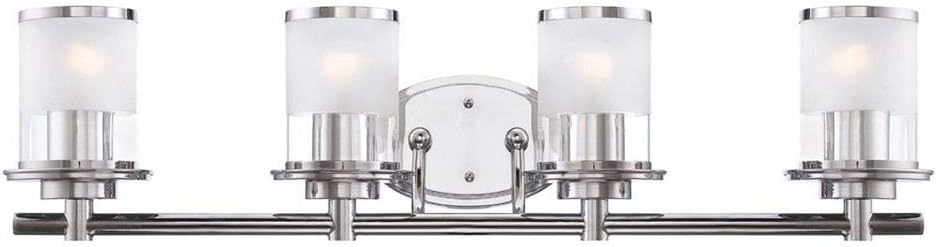 DESIGNERS FOUNTAIN 4-Light Essence Bathroom Vanity Lights Fixture, 32.25 Inch Wall Mount Sconce for Bedroom or Over Mirror, Chrome, 6694-CH