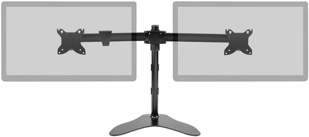 Monoprice Dual Monitor Free Standing Adjustable Desk Mount - for Monitors 15~30in, Up to 100 x 100 VESA, Black