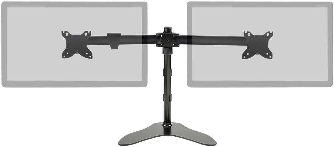 Monoprice Dual Monitor Free Standing Adjustable Desk Mount - for Monitors 15~30in, Up to 100 x 100 VESA, Black