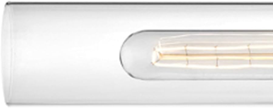 Lark Shea Two-Light Bath Vanity Fixture, Cylindrical Clear Glass Shades, Mount Vertically or Horizontally, Lacquered Brass