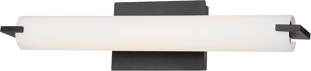 GEORGE KOVACS P5044-37B-L Tube LED Vanity Bath Light, 1-Light, 20 Total Watts, 4.75-in H x 20.5-in W, Dark Restoration Bronze