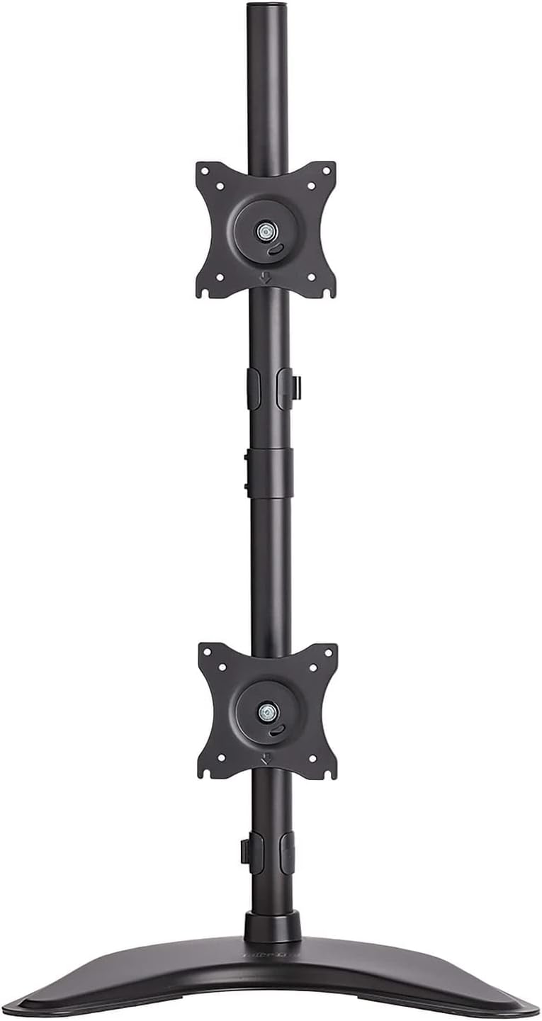 Tripp Lite Dual Monitor Mount Stand/Clamp, Vertical, Swivel & Tilt, 15-27 Inch, Flat Screen Display, Desktop Mount, Black (DDR1527SDC)