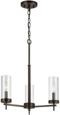 Generation Lighting 3190303-778 Zire Chandelier, 3-Light 180 Total Watts, Brushed Oil Rubbed Bronze