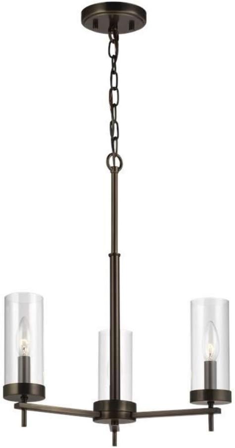 Generation Lighting 3190303-778 Zire Chandelier, 3-Light 180 Total Watts, Brushed Oil Rubbed Bronze