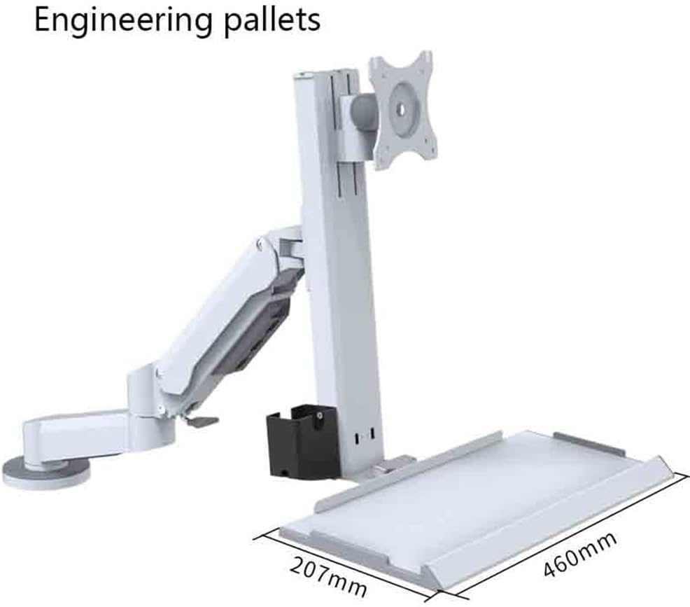 Office Desk Accessories Dual Arm Clamping Table Monitor Stand with Engineering Tray Suitable for 15-32 Inches Monitor Mount