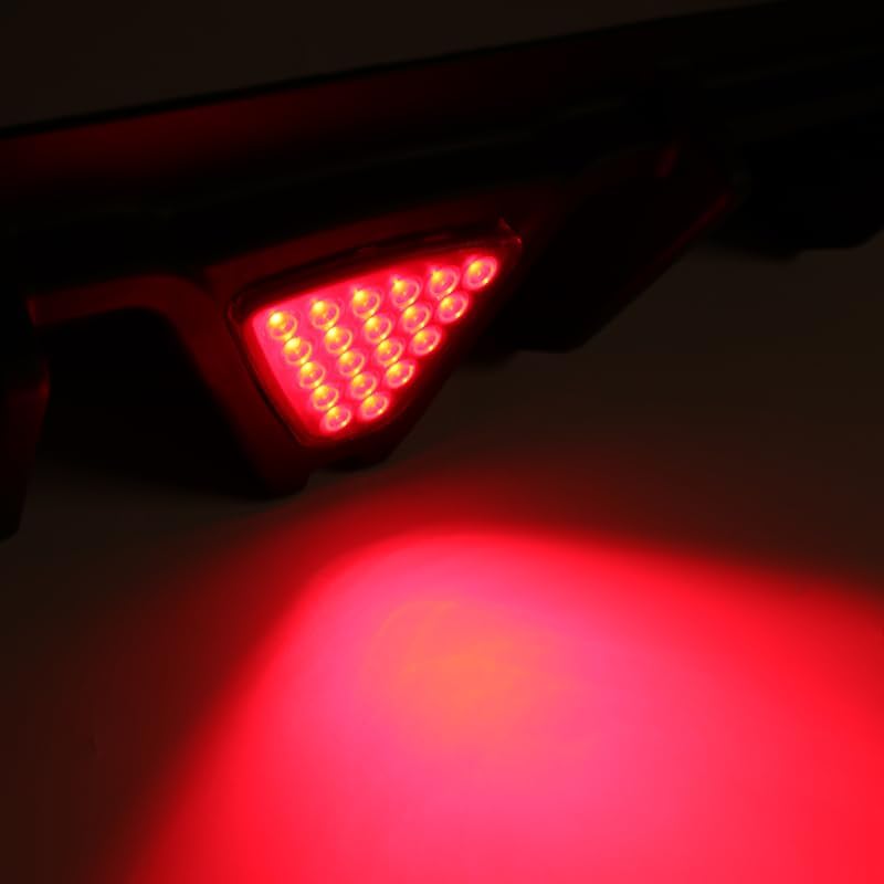Stay-Tuned Rear Bumper Diffuser Spoiler Lip W/LED Brake Light Compatible with 2014-2017 Infiniti Q50, Auto Body Kit Replacement Parts, Car Mods Exterior Accessories (Painted Black/Smoke LED)
