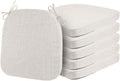 6 Pack Chair Seat Cushion Dining Kitchen Chairs Pad with Ties,1'/2'/3'/4' Thick Non-Slip Indoor Outdoor Chair Pad High Density Foam Seat Cushion with Removable Cover (Beige,4' Thick - 16'x15')