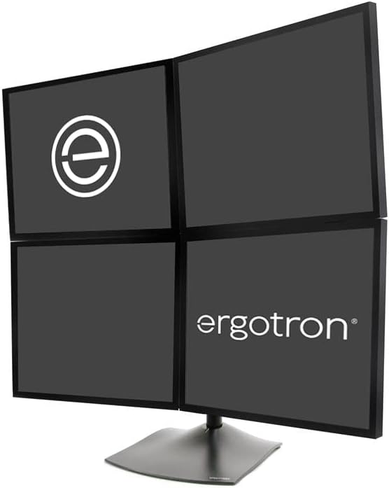 Ergotron – DS100 Quad Monitor Stand for Desk, Four Monitor VESA Mount – for 4 Monitors Up to 24 Inches, 0 to 31 lbs Each