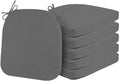 6 Pack Chair Seat Cushion Dining Kitchen Chairs Pad with Ties,1'/2'/3'/4' Thick Non-Slip Indoor Outdoor Chair Pad High Density Foam Seat Cushion with Removable Cover (Dark Grey,4' Thick - 16'x15')