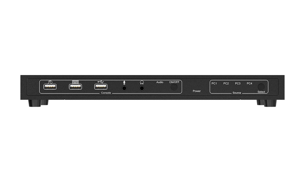 BZBGEAR 4x1 4K UHD KVM Switcher with USB 2.0 Ports for Peripherals and Audio Support - BG-UHD-KVM41A