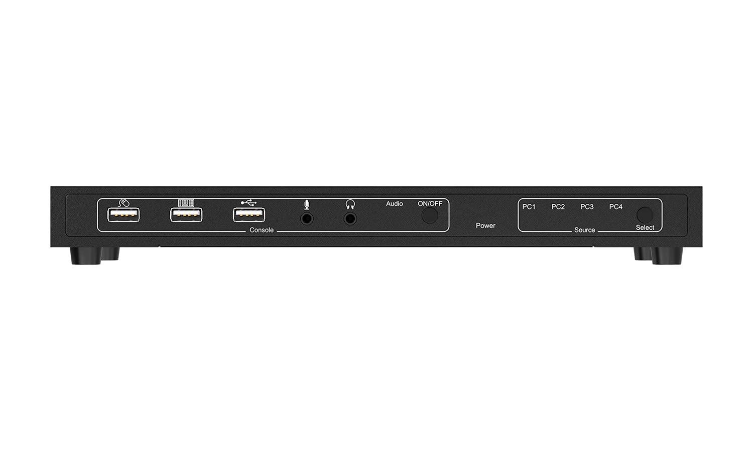 BZBGEAR 4x1 4K UHD KVM Switcher with USB 2.0 Ports for Peripherals and Audio Support - BG-UHD-KVM41A