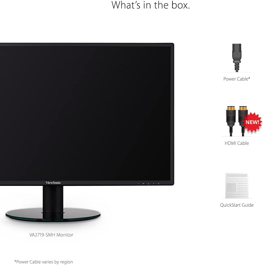 ViewSonic VA2746MH-LED 27 Inch Full HD 1080p LED Monitor with HDMI and VGA Inputs for Home and Office Black