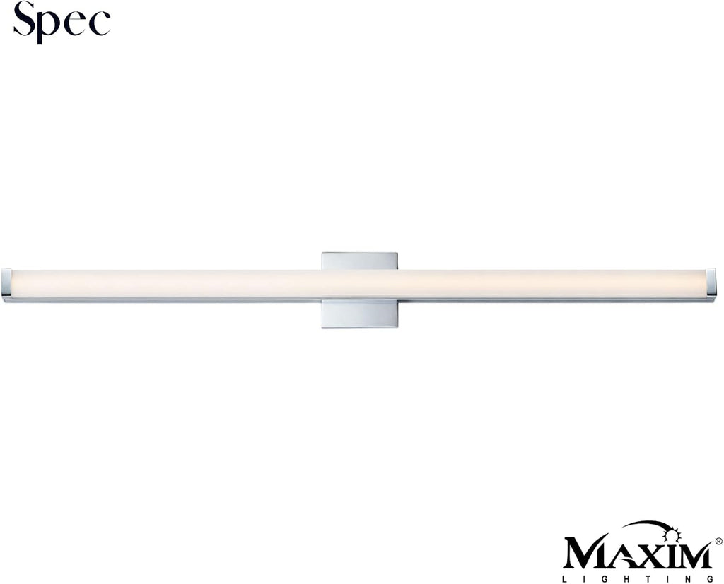 Maxim Lighting Spec Vanity 48' 1-Light Bath Vanity Light | Polished Chrome Aluminum Finish | Pmma Acrylic Shade | Contemporary Indoor Light Fixture | Ideal for Bathrooms & Powder Rooms | 52008PC