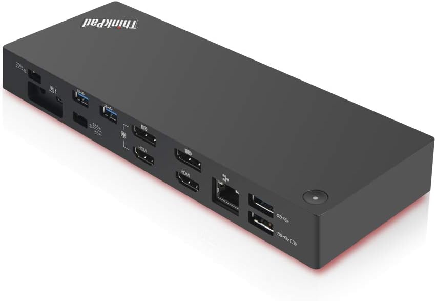 Lenovo ThinkPad Thunderbolt 3 Dock Gen 2 135W (40AN0135) Dual UHD 4K Display Capability, 2 HDMI, 2 DP, USB-C, USB 3.1 with 3 Years Warranty Card