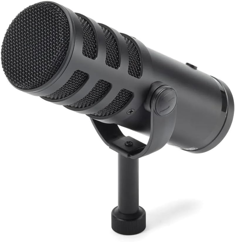 Samson Q9U XLR/USB Broadcast Dynamic Microphone Bundle w/Samson SR350 Over-Ear Stereo Headphones, Pop Filter Polishing Cloth