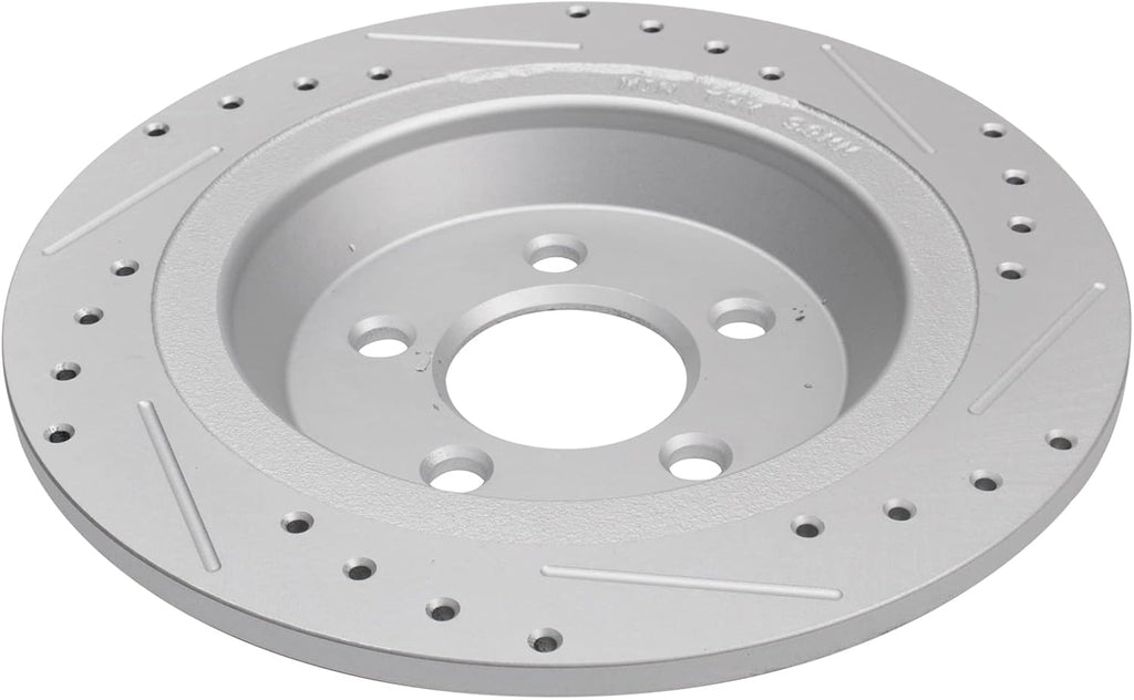 TRQ Performance Front and Rear Brake Rotor Set G Coated Drilled and Slotted Compatible with 2015-2020 Ford Mustang