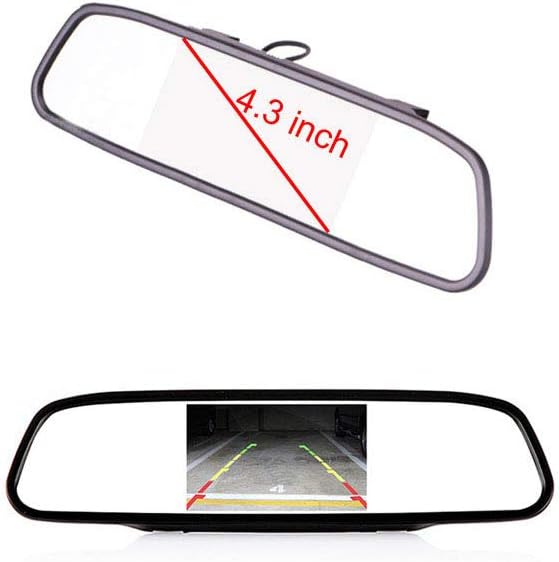 Car Third Roof Top Mount Brake Lamp Light Rear View Reverse Parking Camera,Replacement for Chevrolet Express GMC Chevy Savana Exporer Vans Cargo Van 2003-2018(with 4.3 inch Rear View Mirror)