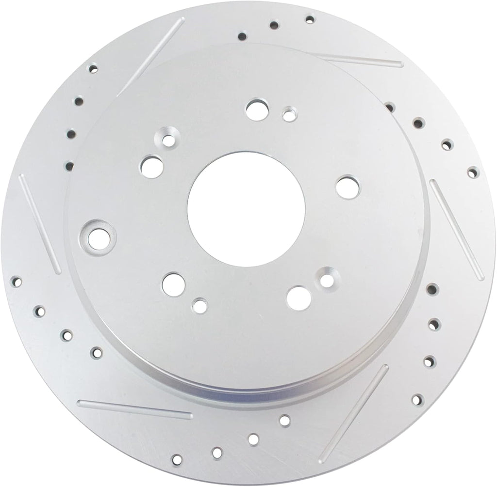 TRQ Performance Front and Rear Brake Rotor Set G Coated Drilled and Slotted Compatible with 2012-2016 Honda CR-V
