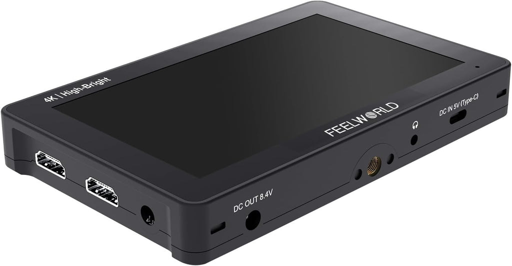 FEELWORLD F6 Pro +NP-F970 Battery, Charger, Storage Case kit, 5.5 Inch 4K HDMI Touch Screen On-Camera Monitor 1600nits High Bright FHD 1920x1080 Filed Monitor with F970 External Install and Power kit