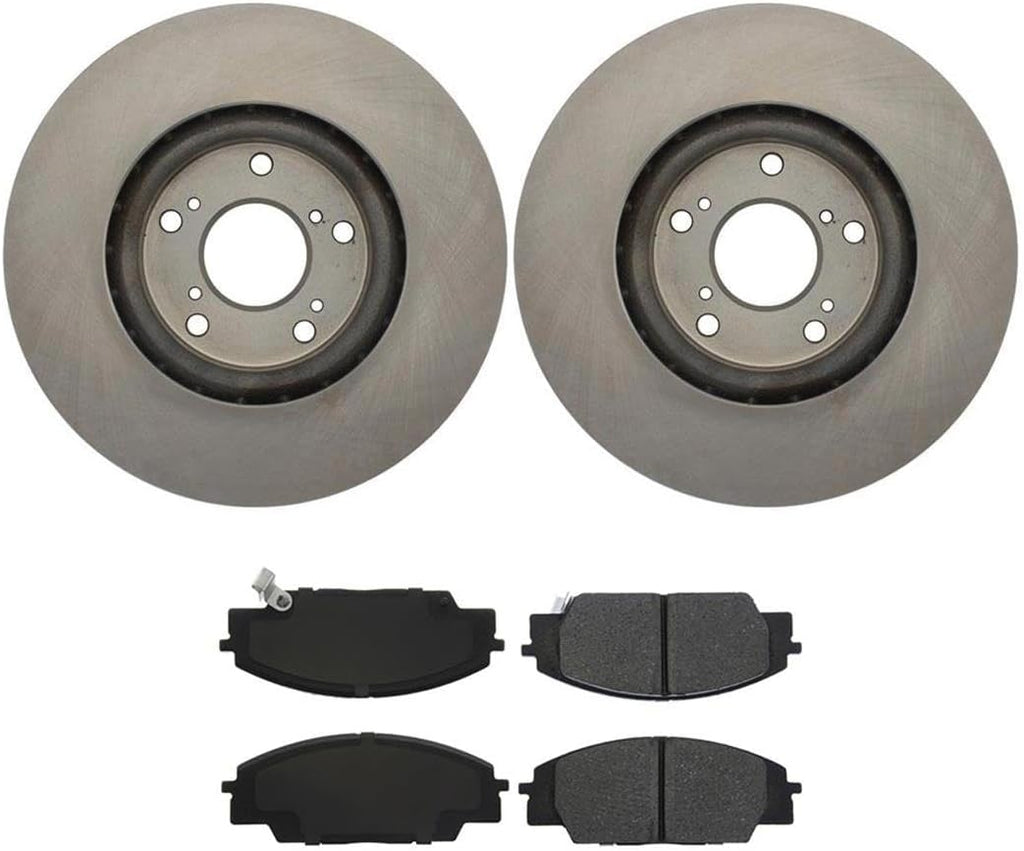 4X Front Brake Kit - Brake Pads and Rotors Kit Automotive Replacement Brake Kits for Acura CSX 2007-2010 for Acura RSX 2002-2006 for Honda Civic 2006-2011