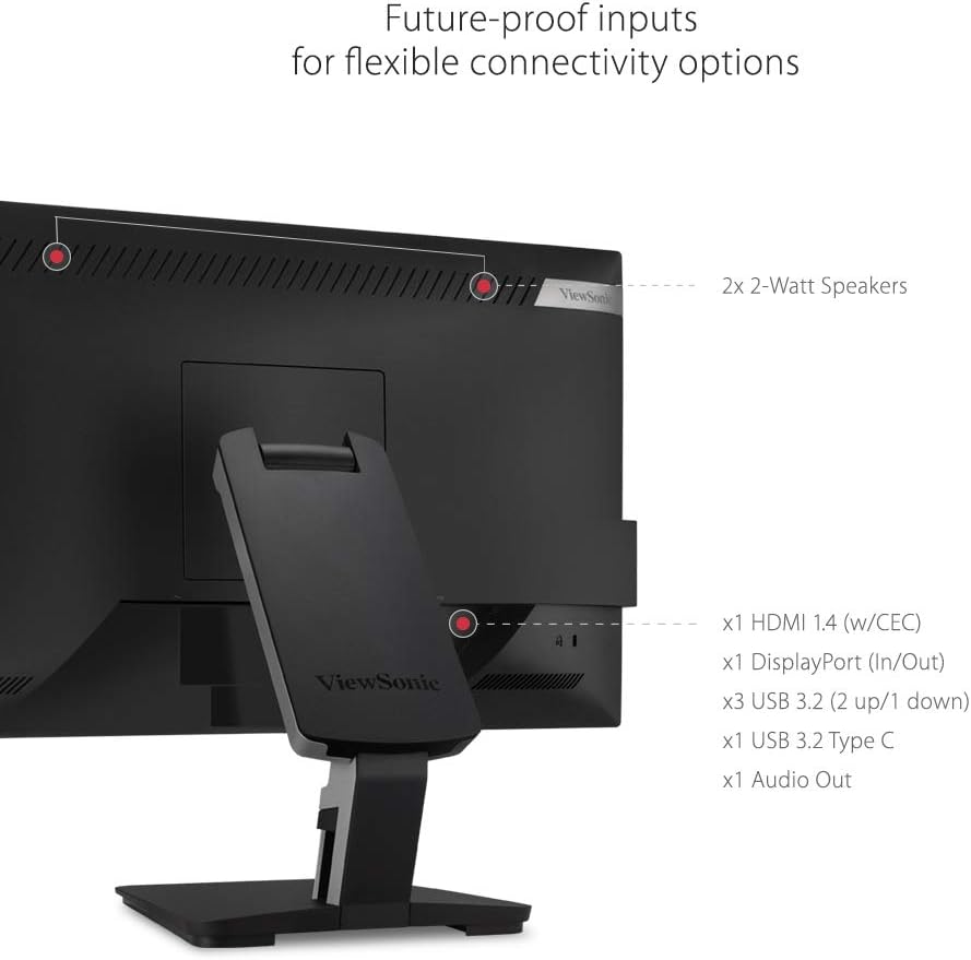 ViewSonic TD2455 24' 1080p IPS 10-Point Multi Touch Screen Monitor (Renewed)