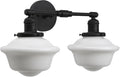 Pathson 2-Lights Milk White Glass Wall Sconce Lights, Modern Classic Wall Vanity Lighting for Living Room Bathroom Bedroom