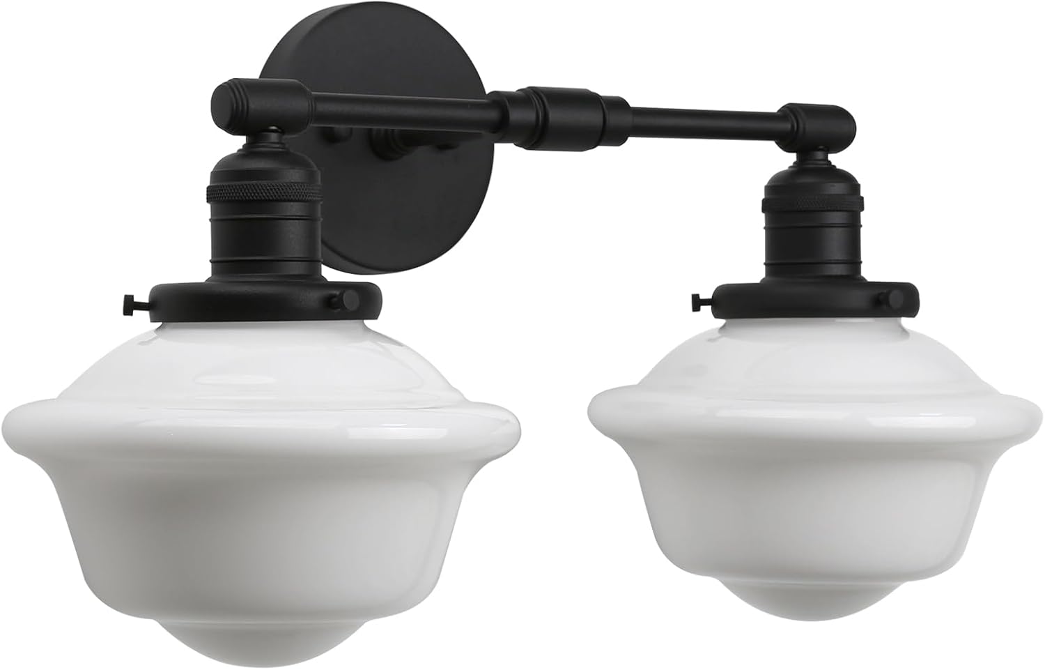 Pathson 2-Lights Milk White Glass Wall Sconce Lights, Modern Classic Wall Vanity Lighting for Living Room Bathroom Bedroom