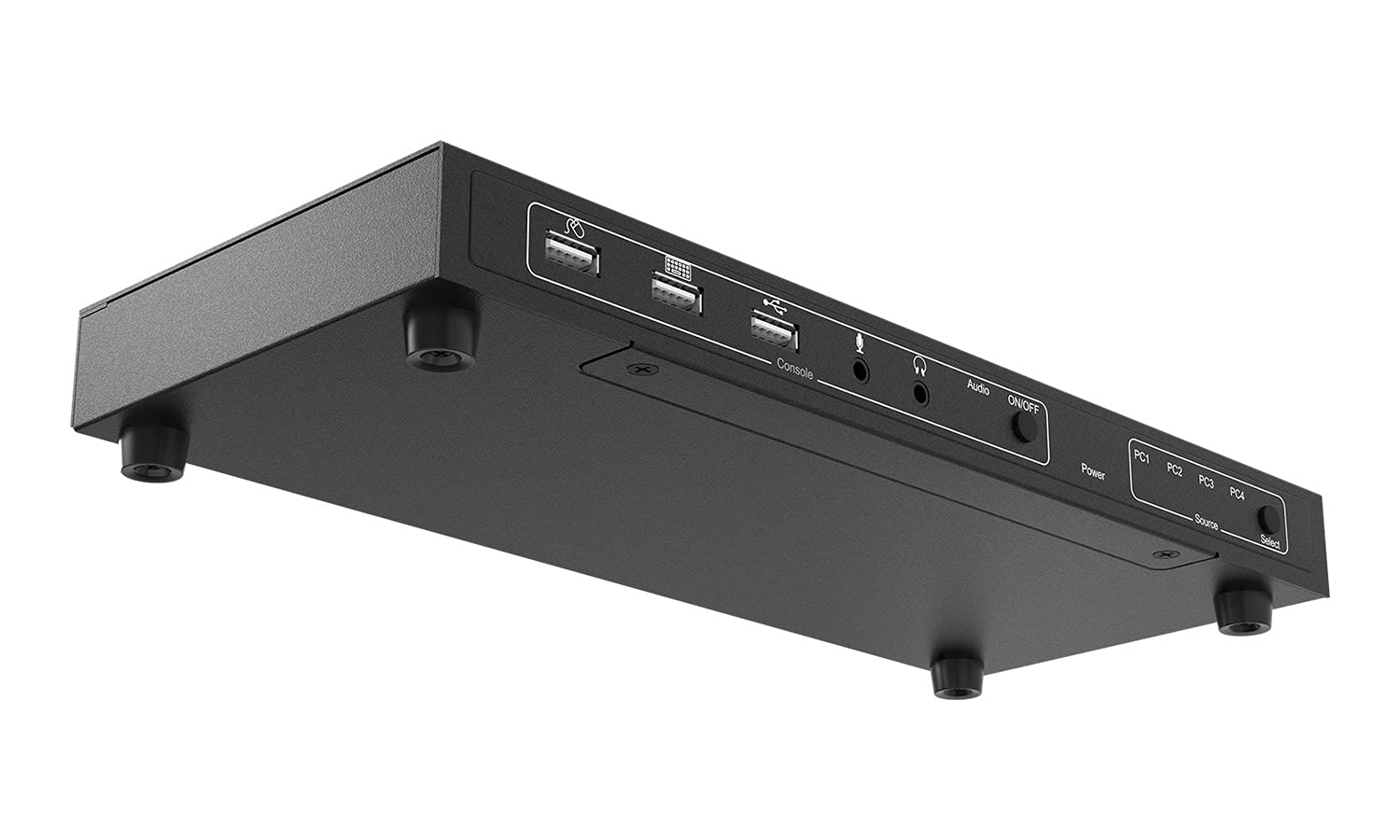 BZBGEAR 4x1 4K UHD KVM Switcher with USB 2.0 Ports for Peripherals and Audio Support - BG-UHD-KVM41A