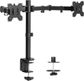 Black Dual Monitor Desk Stand Adjustable Bracket Fits Screens Up to 30 Inches