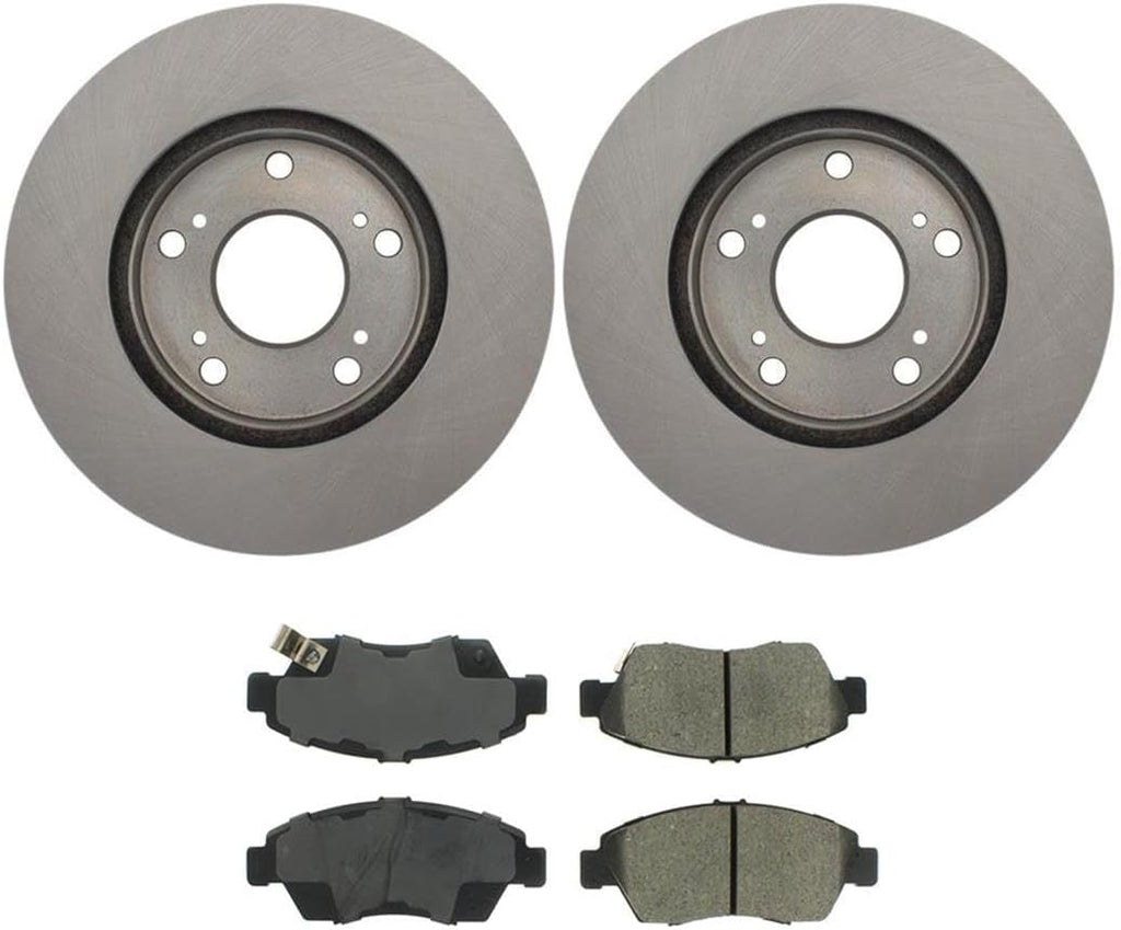 4Pc Front Brake Kit - Brake Pads and Rotors Kit Automotive Replacement Brake Kits for Honda Civic 2011 2010 2008 2009 2007 2006