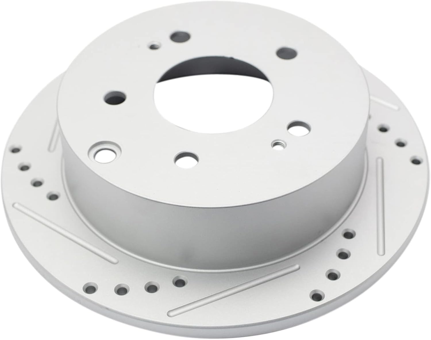 TRQ Front & Rear Brake Rotors Set Performance Premium G-Coated Slotted X Drilled Compatible with 2006-2012 Mitsubishi Eclipse 2004-2009 Galant