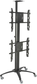 Displays2go LPGP36WB2 Dual TV Stand, Single Sided, for 30-60 Inch Flat Screen Monitors, Camera Tray