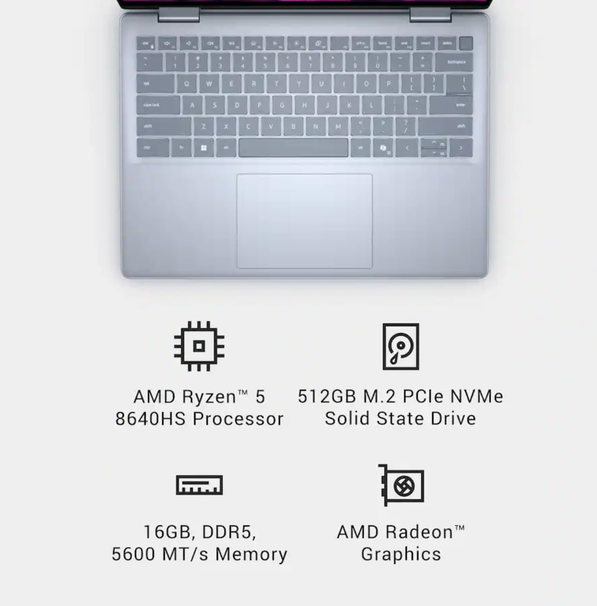 Dell Inspiron 14 2-in-1 Laptop, 14' WUXGA Comfortview Touchscreen, Copilot AI, AMD Ryzen 5 8640HS (>i7-1355U), Backlit, Win11 Pro, w/Stylus Pen (16GB RAM, 512GB SSD)