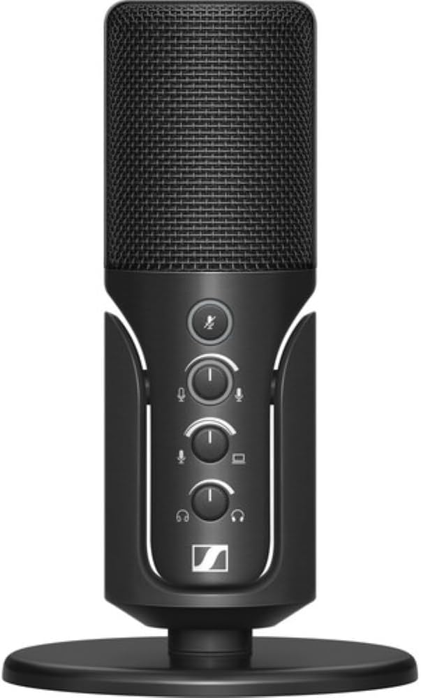 Sennheiser Profile USB Condenser Microphone with Desktop Stand Bundled with Closed-Back Headphones + Microphone Boom Arm + Wind Screen Pop Filter + Microfiber Cleaning Cloth (5 Items)