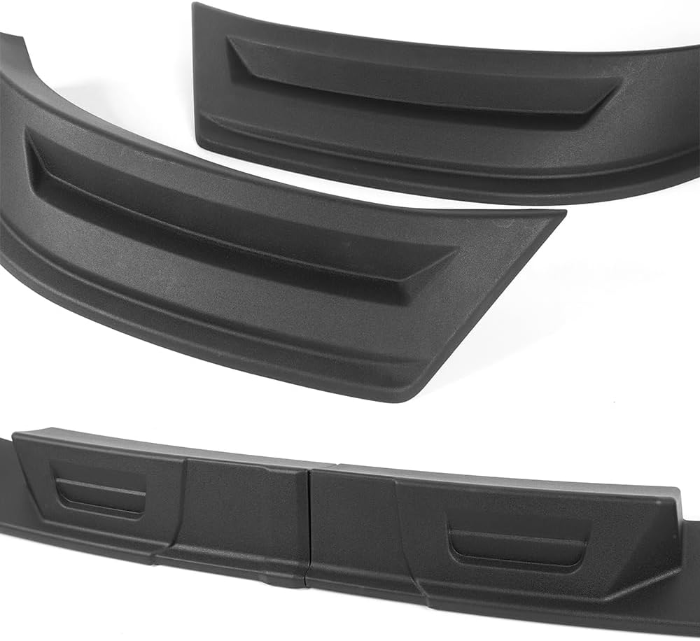 Stay-Tuned, 4PC STP-Style ABS Front Bumper Lip Spoiler Splitter, Compatible with 2017-2019 Nissan Titan, Replacement Exterior Accessory (Without LED)