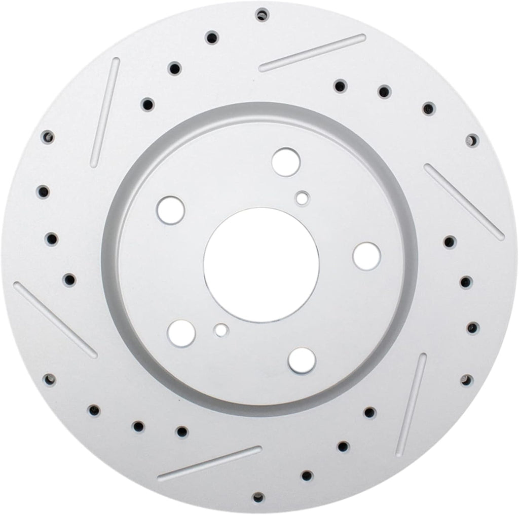 TRQ Performance Front and Rear Brake Rotor Set G Coated Drilled and Slotted Compatible with 2009-2013 Lexus IS250