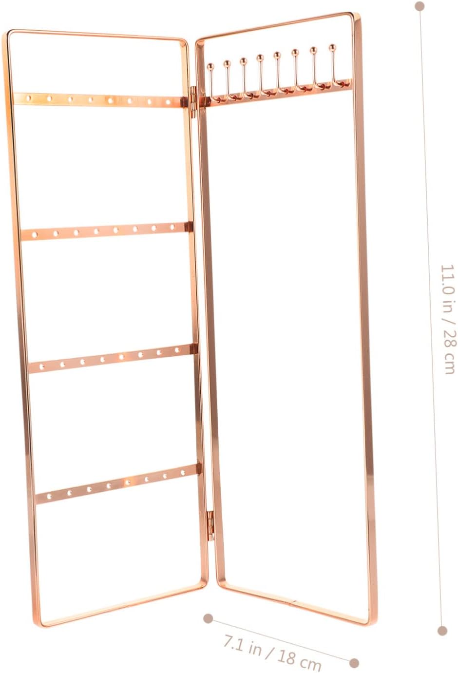 4pcs Wrought Iron Jewelry Stand Delicate Jewelry Stand Ornament Display Stand Monitor Stands Necklaces Display Stand Earring Display Stand Necklace Display Rack Earrings Organizer (Rose Goldx4pcs 28